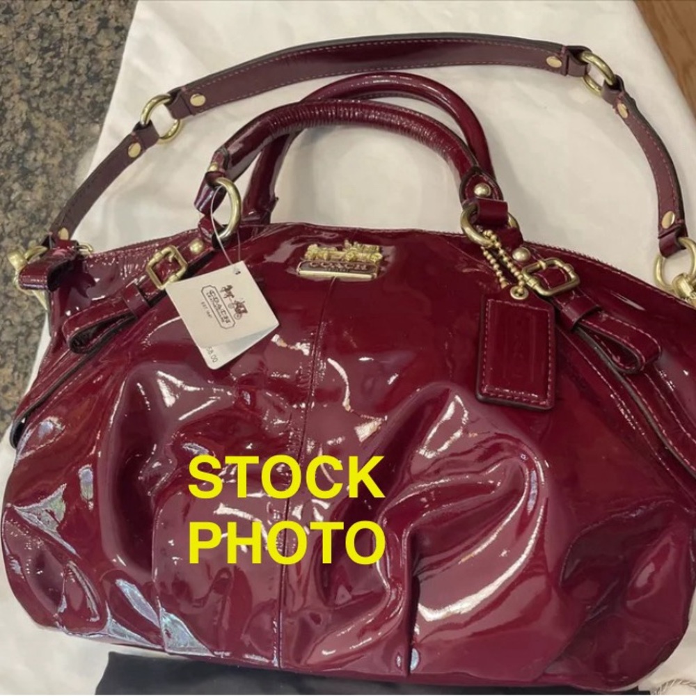 Coach Madison patent leather Sophia.  Retails $358.  Pre-owned.